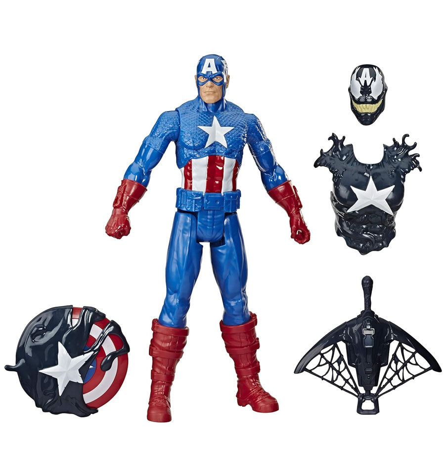 Marvel Spiderman: Maximum Venom Titan Hero Captain America Action Figure