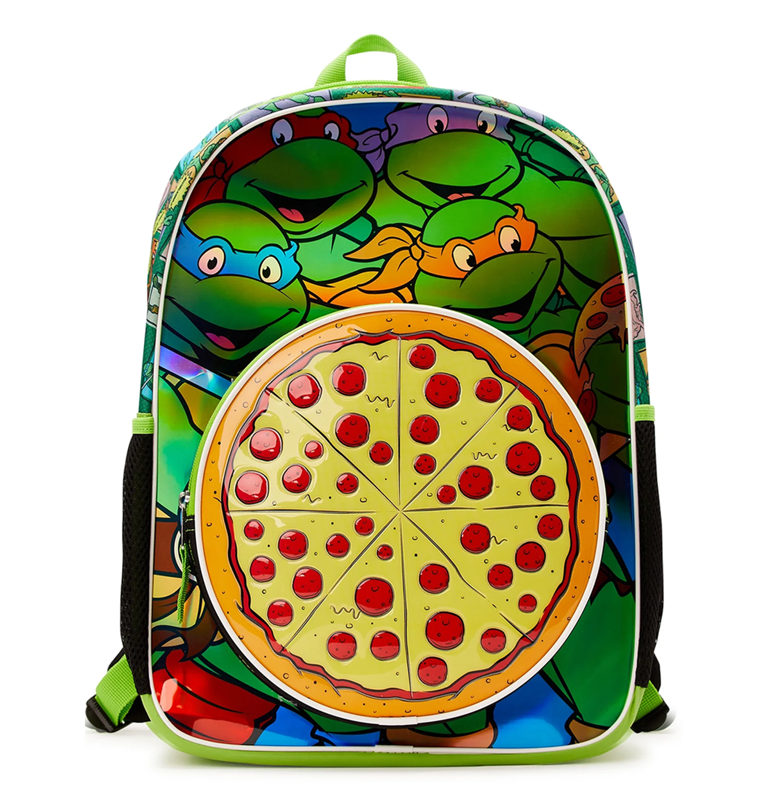 backpack lunch box laptop Teenage Mutant Ninja Turtles Kids Pizza Print 17" Laptop Backpack – Toys Onestar