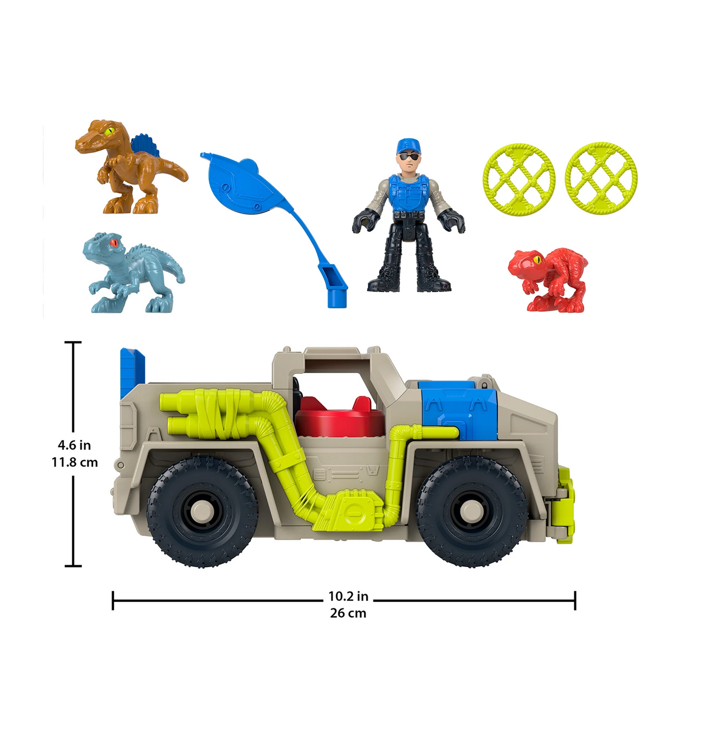 Imaginext Jurassic World Track & Transport Dino Truck Vehicle & Figure Set