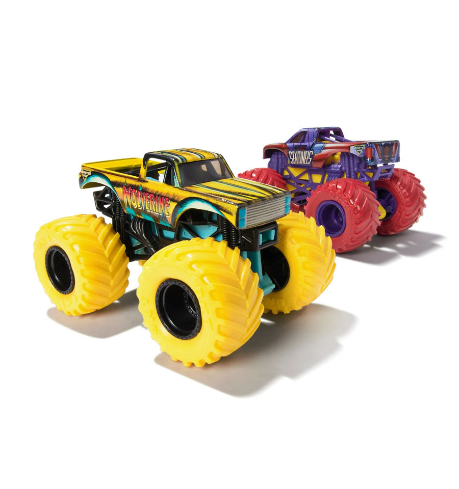 Monster Jam, Marvel Official the Sentinels Vs. Wolverine Die-Cast Monster Trucks, 1:64 Scale