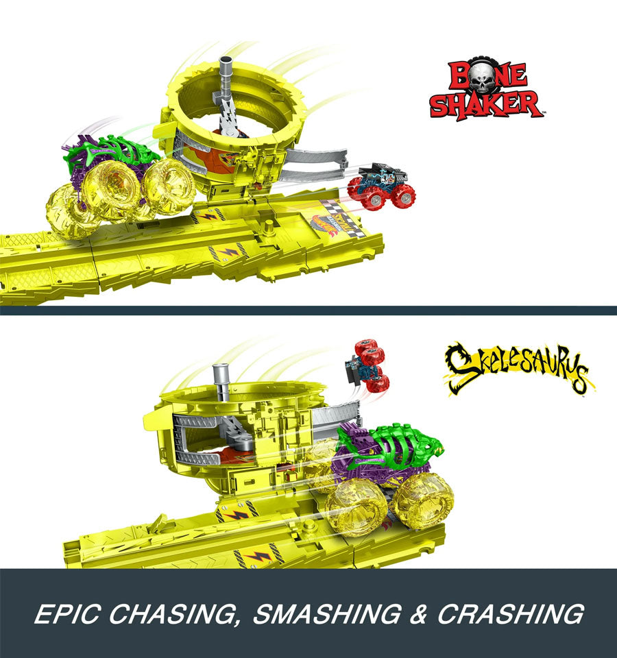 Hot Wheels Monster Trucks Power Smashers Charge & Chase Challenge track set