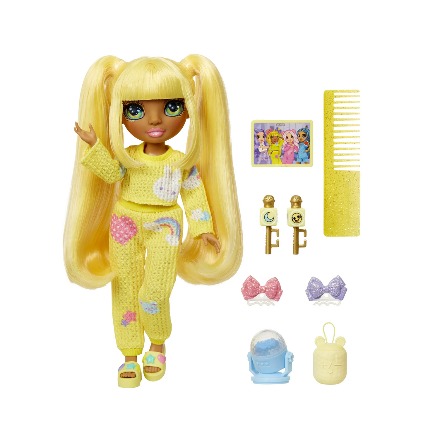 Rainbow High - Jr High PJ Party Sunny, Yellow 9” Posable Doll