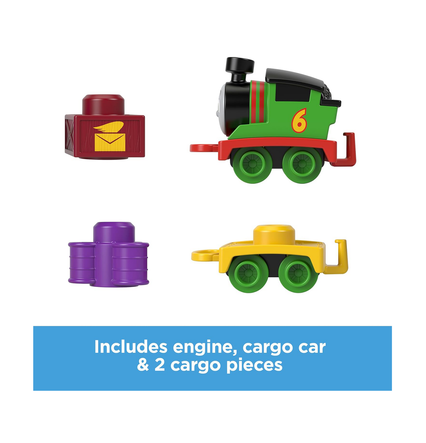 Thomas & Friends, My First Percy Push-Along Toy Train with Stacking Cargo