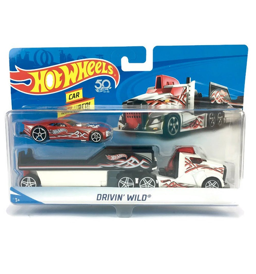 Hot Wheels Super Rig Drivin Wild White/Red with Car – Toys Onestar