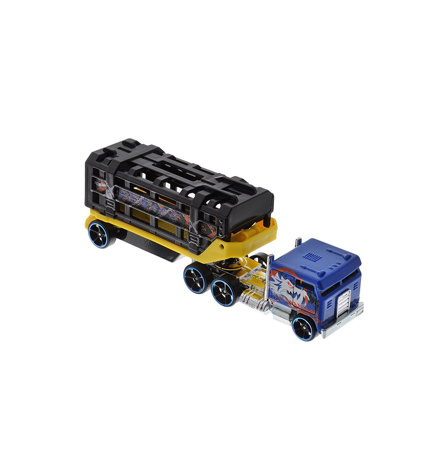 Hot Wheels Track Stars CAGED CARGO Truck (Blue / Yellow)