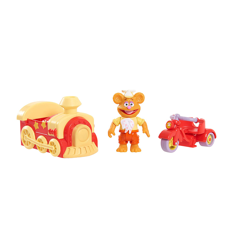 Disney Junior Muppet Babies Fozzie Trike & Train Exclusive 2.5" Figure & Vehicle