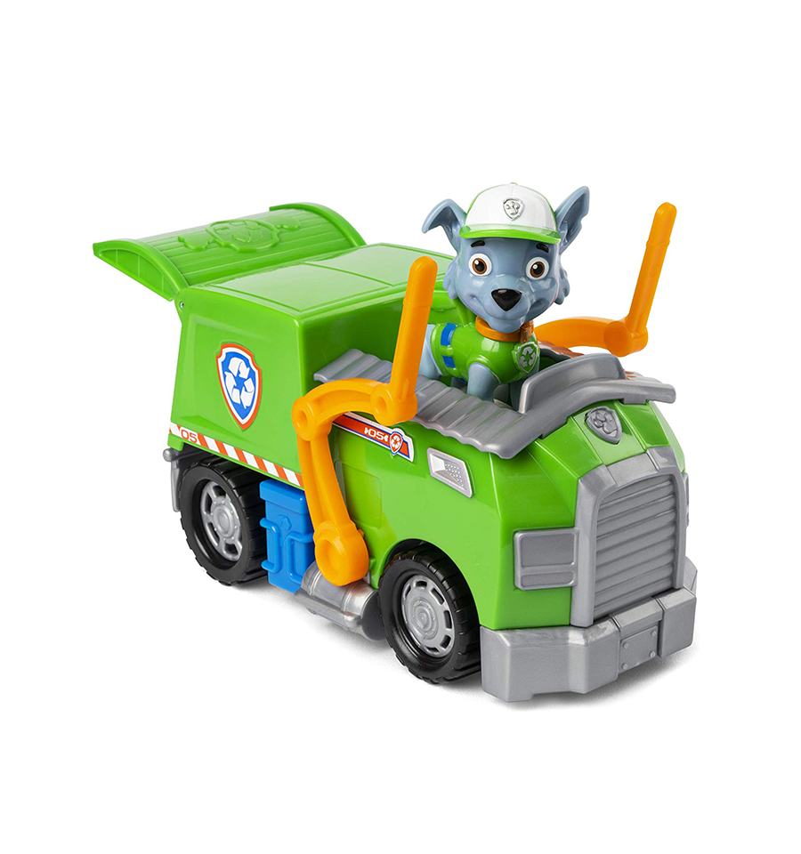 PAW Patrol, Rocky’s Recycle Truck Vehicle with Collectible Figure