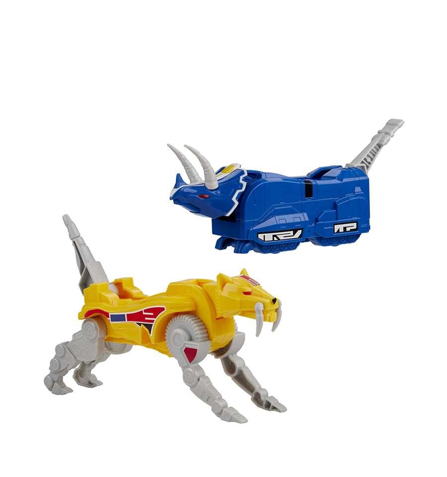 Power Rangers Mighty Morphin Triceratops and Sabertooth Tiger Dinozord 2- Pack