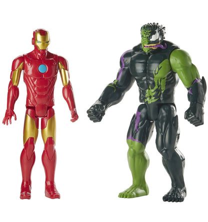 Marvel Titan Hero 12-inch Spider-Man Maximum Venom Series 2-Pack Iron Man vs Venomized Hulk