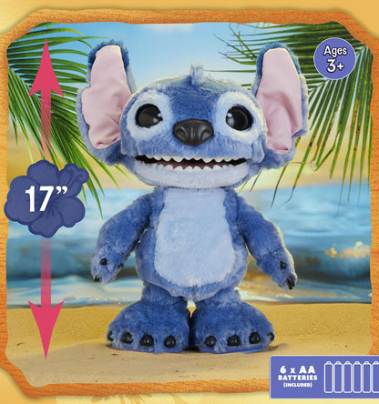 Disney Stitch Ultimate Stitch Interactive 17" Plush Toy, 100+ Sounds & Reactions, Kids Ages 3+