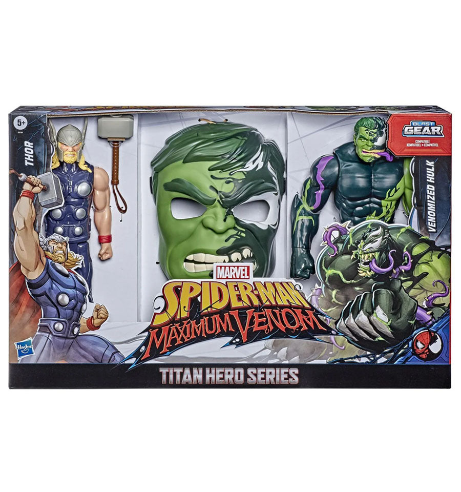 Marvel Titan Hero Series Blast Gear Thor & Venomized Hulk Action Figure 2-Pack