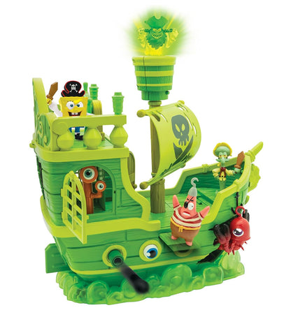 SpongeBob Squarepants Movie: The Search for Squarepants - The Flying Dutchman’s Ship Playset with 6 Exclusive Figures, Lights, Motion & Hidden Features for Kids Ages 3+