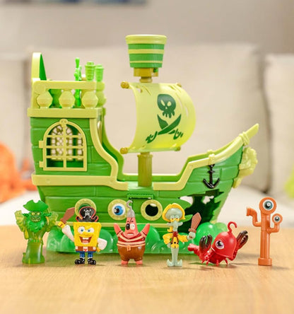 SpongeBob Squarepants Movie: The Search for Squarepants - The Flying Dutchman’s Ship Playset with 6 Exclusive Figures, Lights, Motion & Hidden Features for Kids Ages 3+