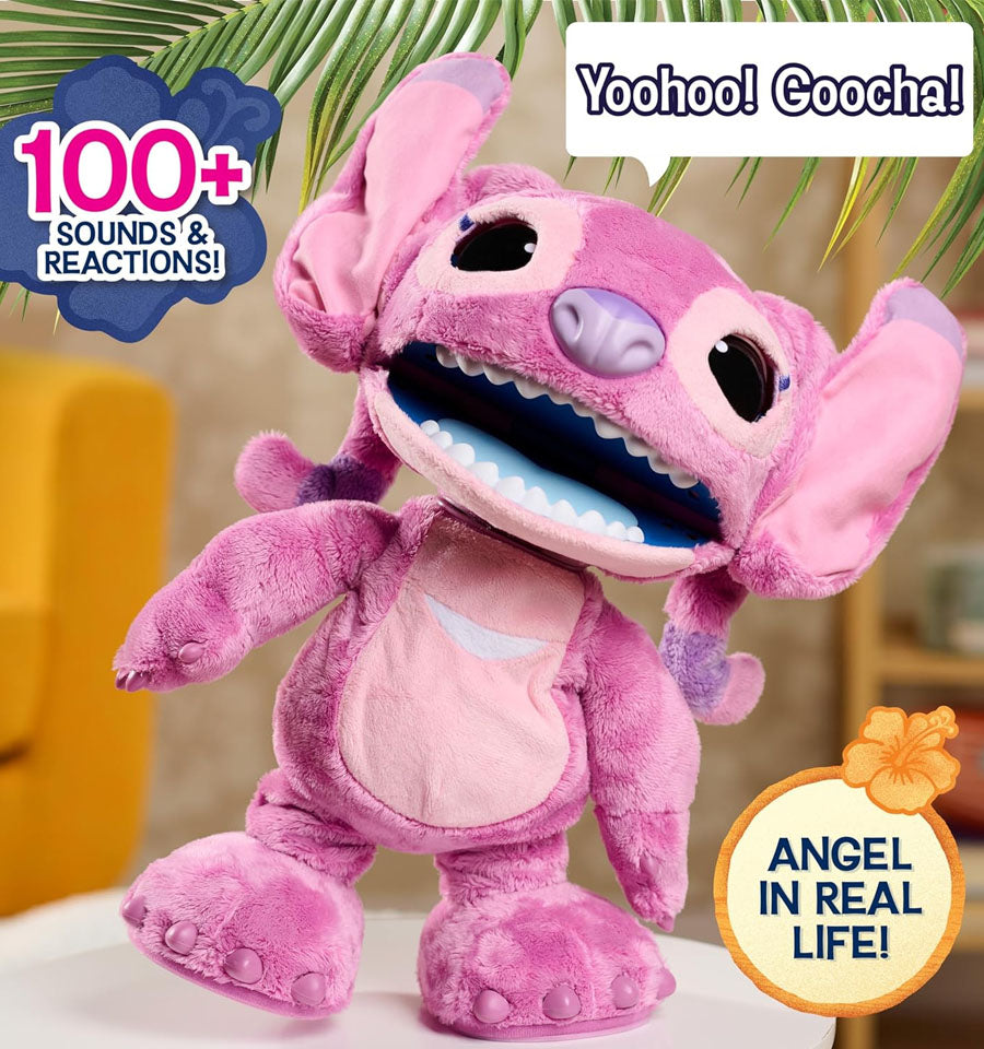 Disney Stitch Ultimate Angel Interactive 17" Plush Toy, 100+ Sounds & Reactions, Moves Like a Real-Life Angel