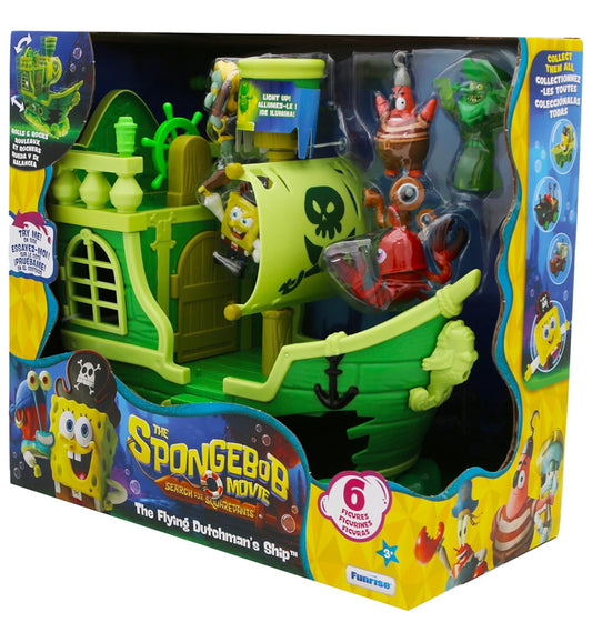 SpongeBob Squarepants Movie: The Search for Squarepants - The Flying Dutchman’s Ship Playset with 6 Exclusive Figures, Lights, Motion & Hidden Features for Kids Ages 3+