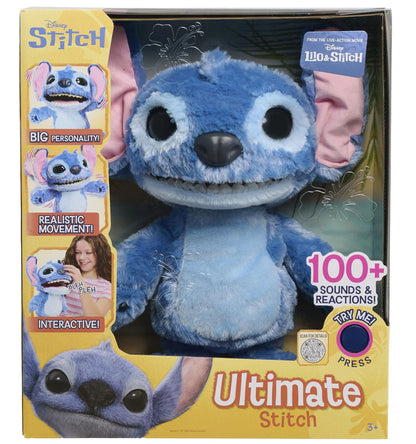Disney Stitch Ultimate Stitch Interactive 17" Plush Toy, 100+ Sounds & Reactions, Kids Ages 3+