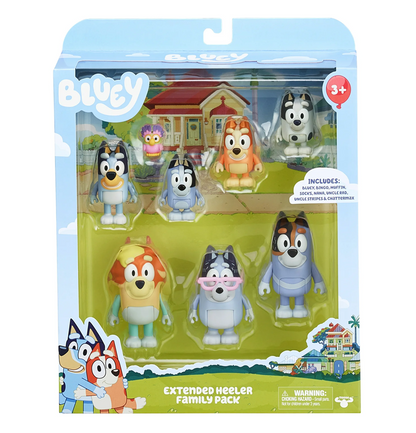 Bluey Extended Family Heeler Mini Figure 8-Pack