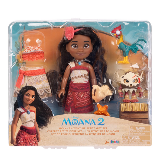 Disney's Moana 2 Adventure Petite Set 6 inch Tall Moana Doll with 2 Outfits and Accessories