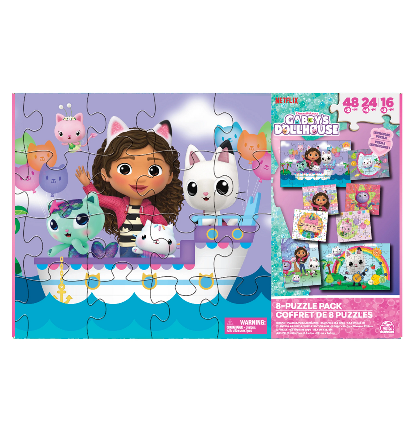Gabby’s Dollhouse, 8 Jigsaw Puzzle Bundle in Storage Box
