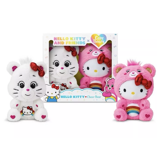 Hello Kitty & Care Bears Cheer Bear 10" Plush Set