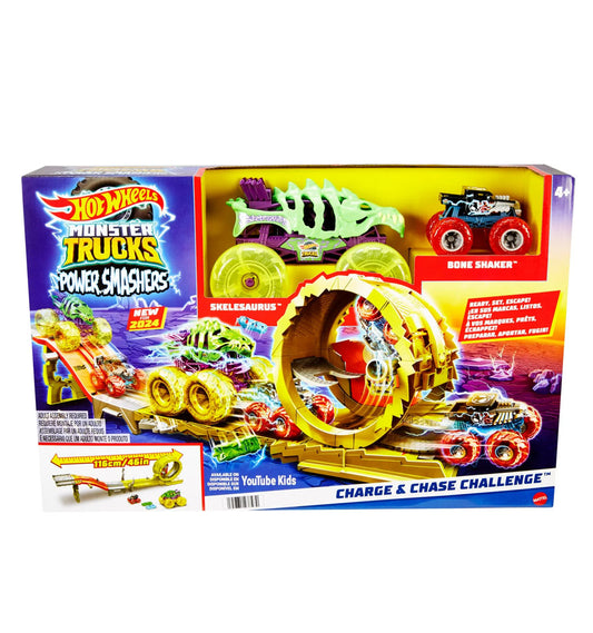 Hot Wheels Monster Trucks Power Smashers Charge & Chase Challenge track set