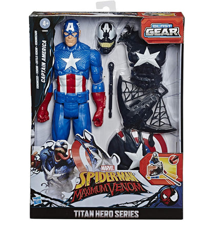 Marvel Spiderman: Maximum Venom Titan Hero Captain America Action Figure
