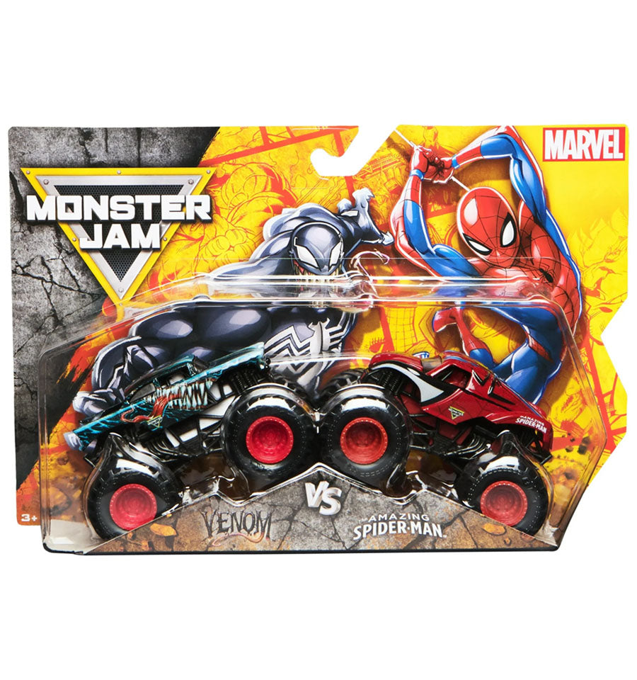 Monster Jam, Marvel Official Venom vs. The Amazing Spider-Man Die-Cast Monster Trucks, 1:64 Scale