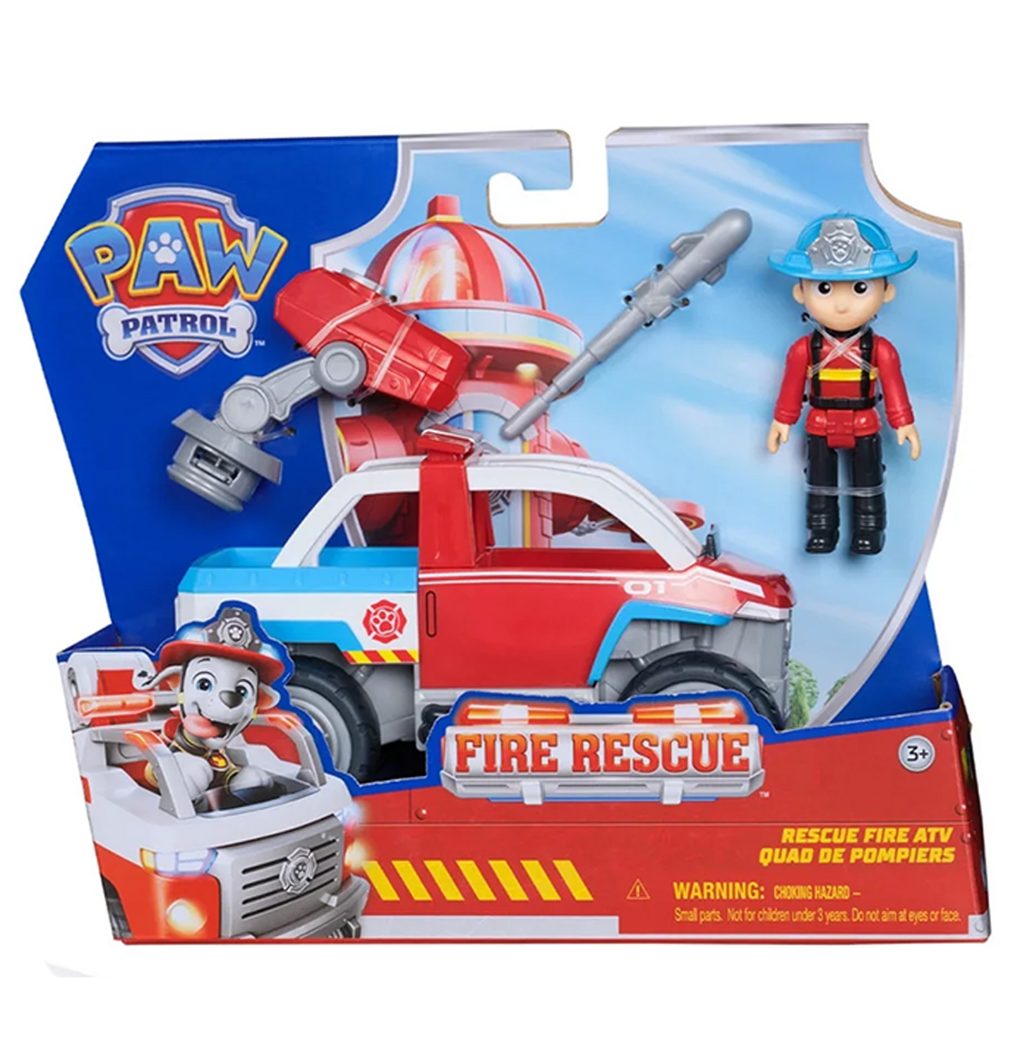 PAW Patrol Fire Rescue: Fire ATV Vehicle with Ryder Figure, Drone Launcher& Accessories