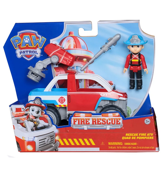 PAW Patrol Fire Rescue: Fire ATV Vehicle with Ryder Figure, Drone Launcher& Accessories