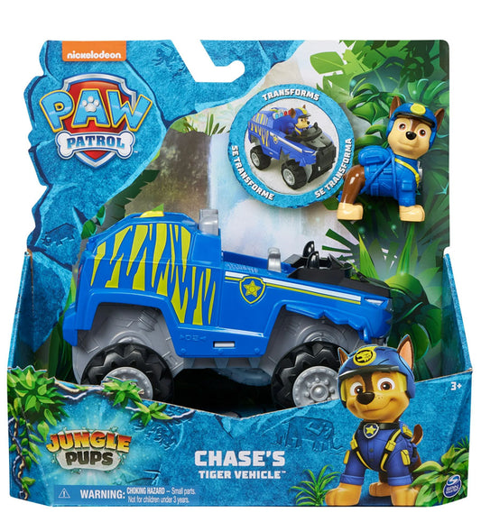 Paw Patrol Jungle Pups, Chase Tiger Vehicle with Figure