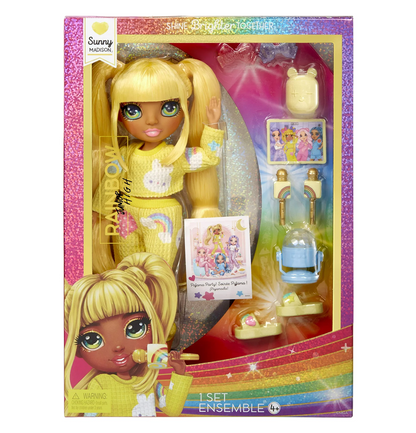 Rainbow High - Jr High PJ Party Sunny, Yellow 9” Posable Doll