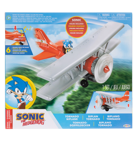 Sonic Tornado Biplane 2.5-inch Action Figure Playset with Sounds and Motorized Propeller