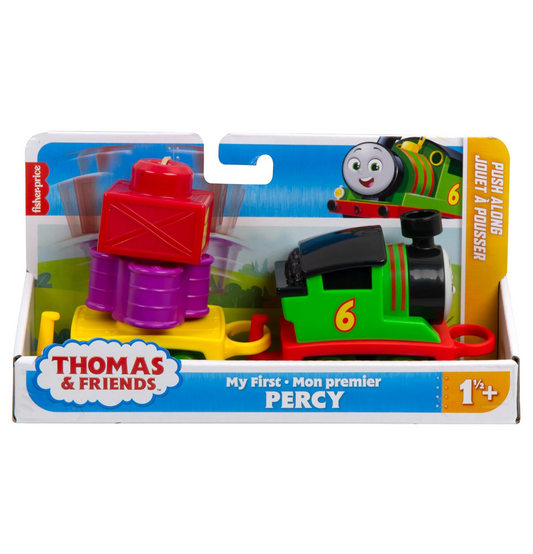 Thomas & Friends, My First Percy Push-Along Toy Train with Stacking Cargo