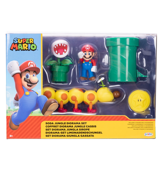 World of Nintendo Super Mario 2.5-inch Action Figure Playset Soda Jungle Diorama