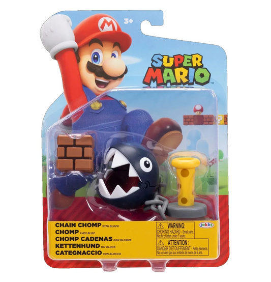 World of Nintendo Wave 48- 4" Chain Chomp Action Figure [with Block]