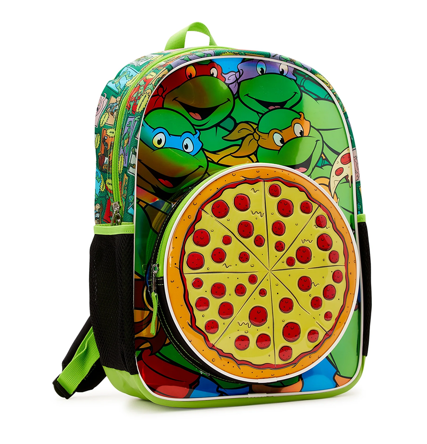 Teenage Mutant Ninja Turtles Kids Pizza Print 17" Laptop Backpack
