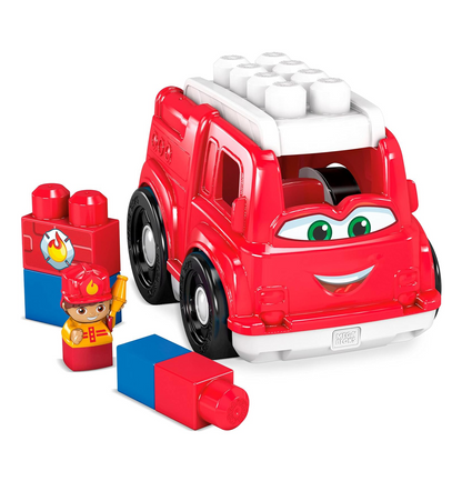 Megs Bloks Freddy Fire Truck Fisher-Price Toy Blocks With 1 Figure (6 Pieces)