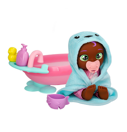 Cry Babies Newborn My First Bath Tiff Baby Doll 6pc Set w/ Bathtub