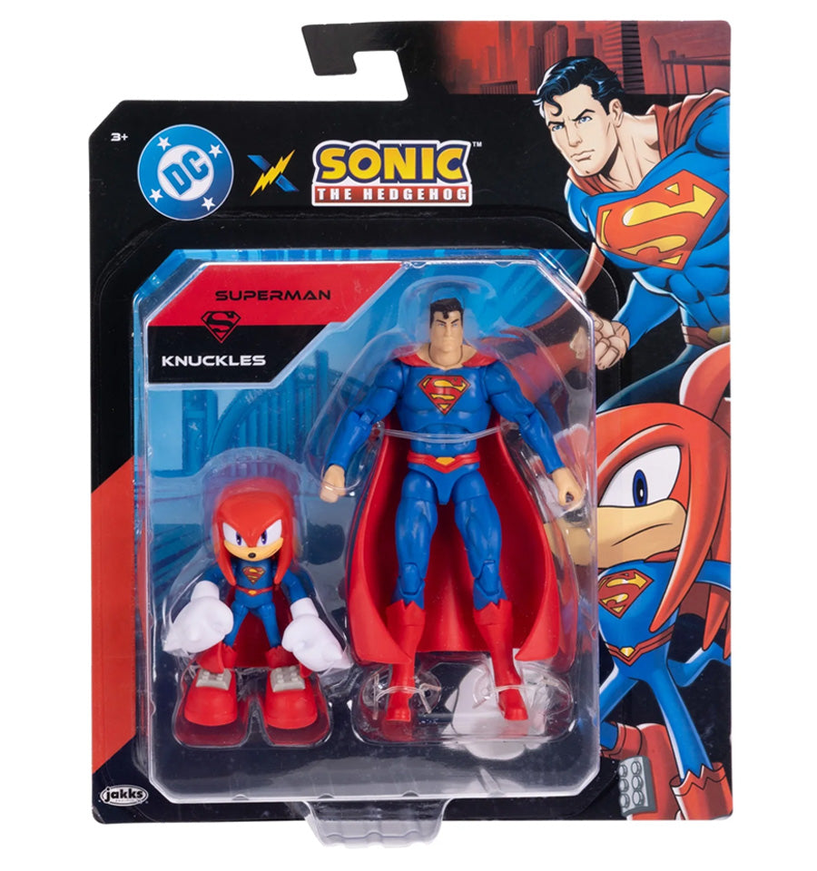 DC X Sonic the Hedgehog Knuckles as Superman & Superman Action Figure