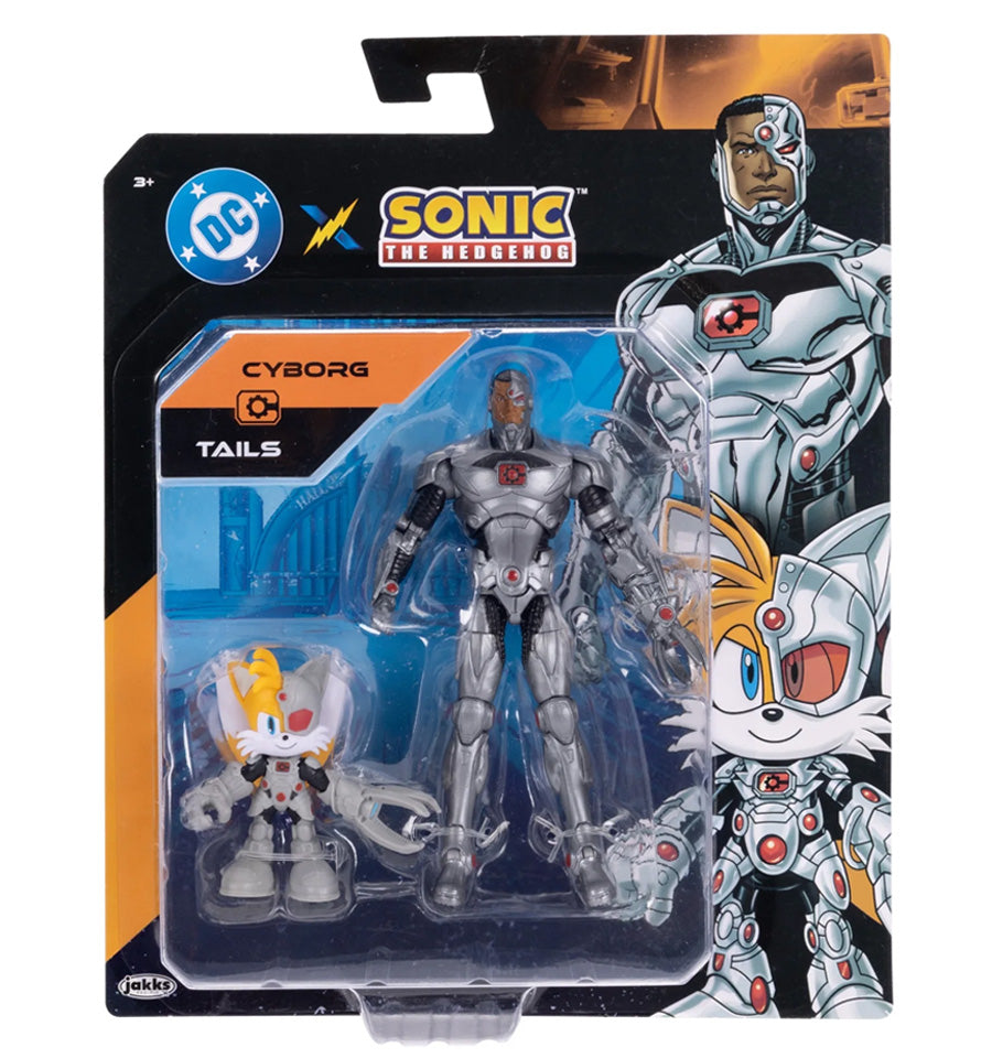 DC X Sonic the Hedgehog Tails and Cyborg Action Figure
