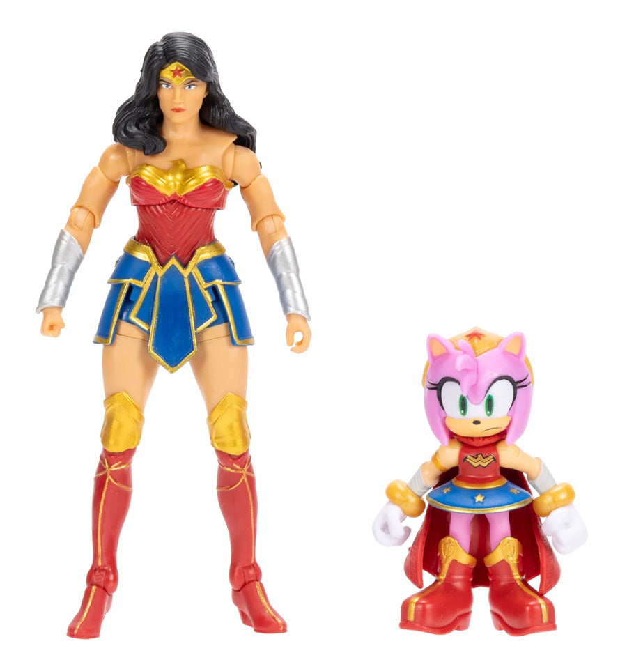 DC X Sonic the Hedgehog Amy as Wonder Woman and Wonder Woman Action Figure
