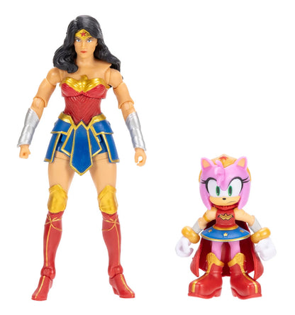 DC X Sonic the Hedgehog Amy as Wonder Woman and Wonder Woman Action Figure