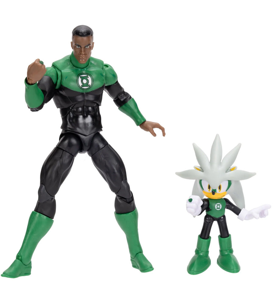 DC X Sonic the Hedgehog Silver as Green Lantern and Green Lantern Action Figure