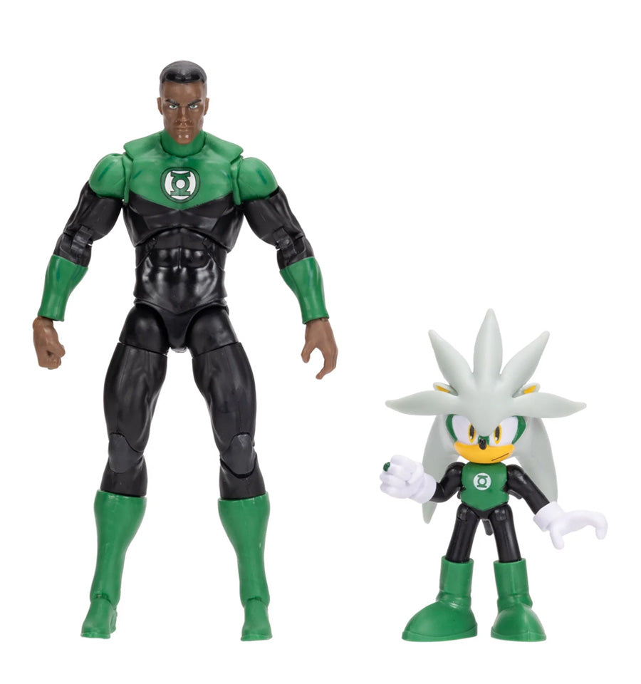 DC X Sonic the Hedgehog Silver as Green Lantern and Green Lantern Action Figure