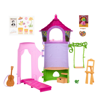 Disney Princess Enchanted Stories Rapunzel's Tower Playset With 6 Play Areas, Pascal Figure
