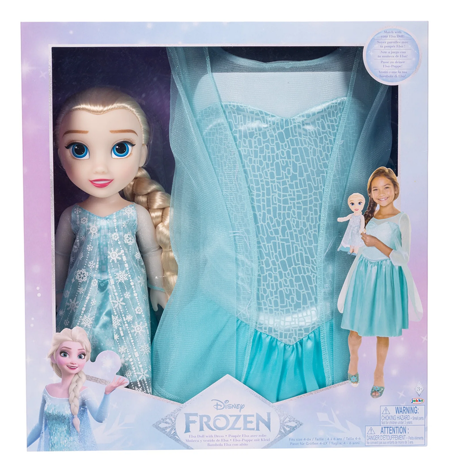 Disney Princess Elsa Doll with Girl Sized Dress Like Your Doll Outfit Playset