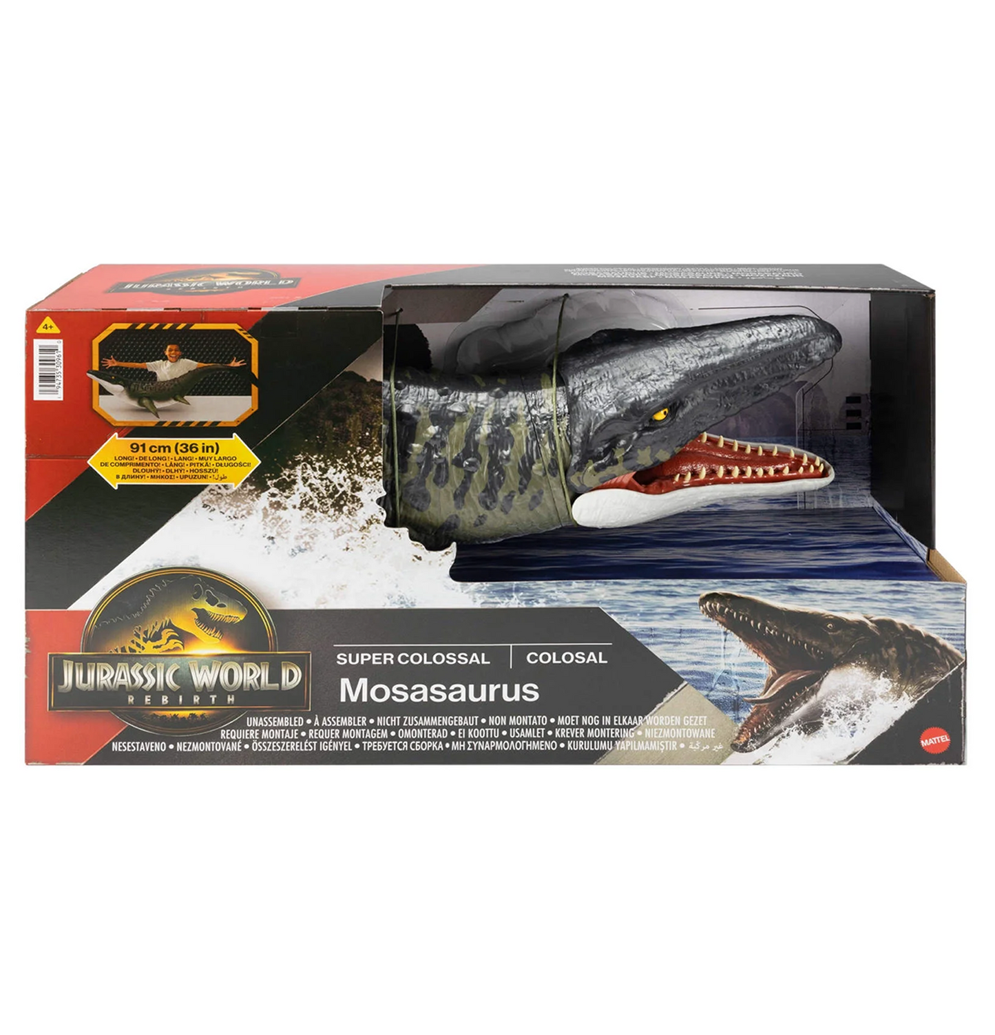Jurassic World Rebirth Super Colossal Mosasaurus, Dinosaur Toy
