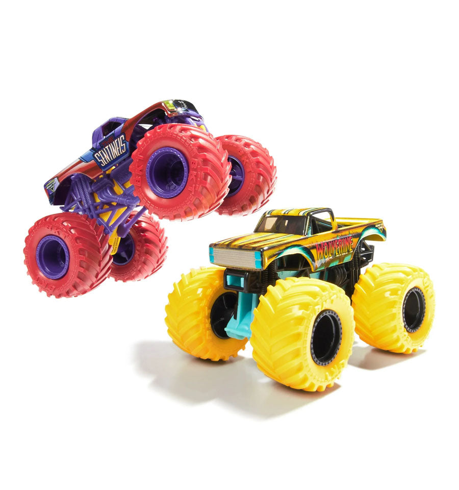 Monster Jam, Marvel Official the Sentinels Vs. Wolverine Die-Cast Monster Trucks, 1:64 Scale