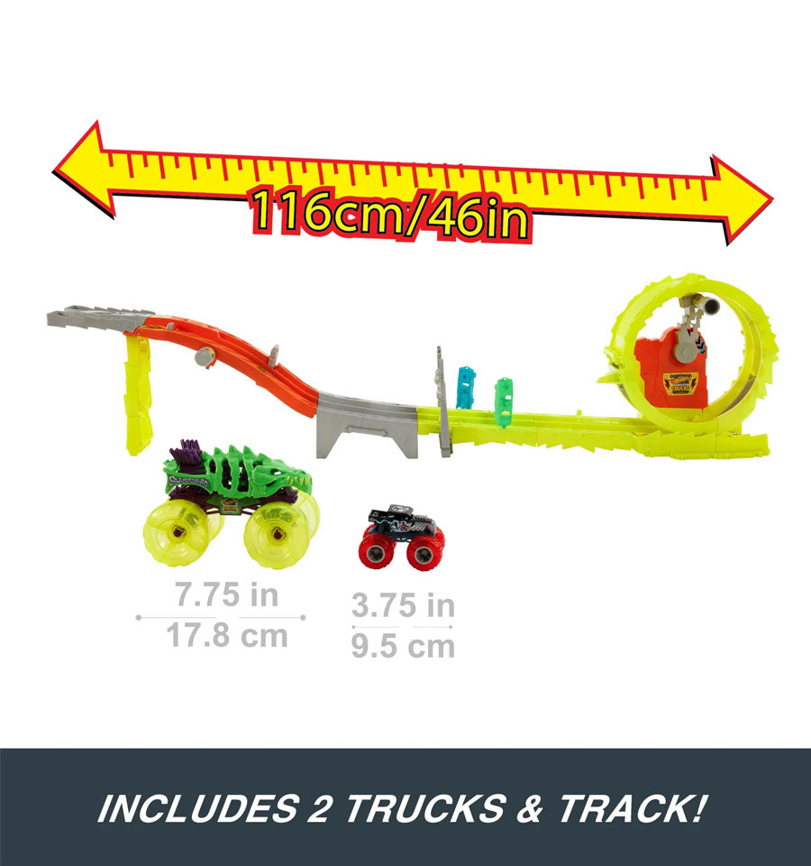 Hot Wheels Monster Trucks Power Smashers Charge & Chase Challenge track set