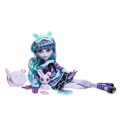 Monster High Creepover Party Twyla Fashion Doll with Pet Dust Bunny (Dustin)